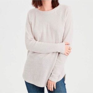 American Eagle Soft & Sexy Plush Waffle Knit Round Neck Long Sleeve Sweater M